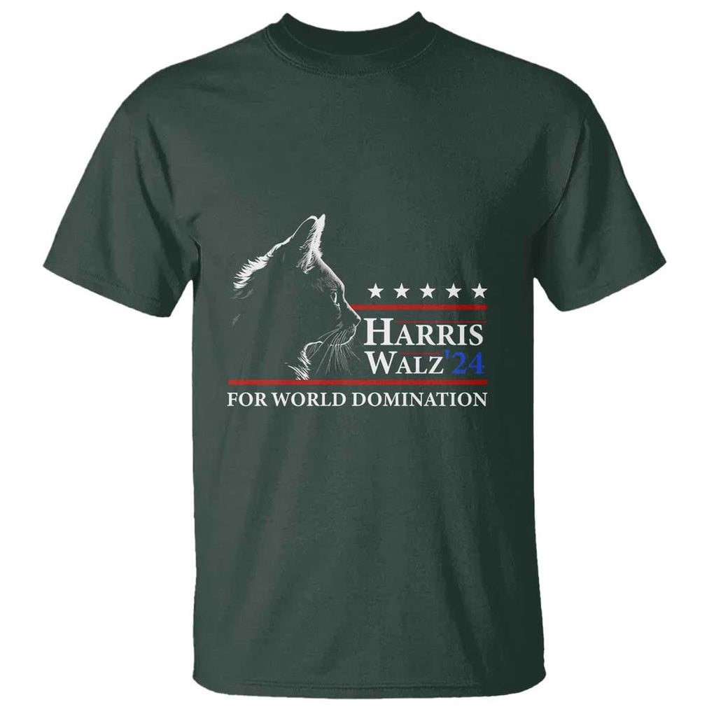 Harris Walz 2024 T Shirt For World Domination US President TS09 Dark Forest Green Print Your Wear