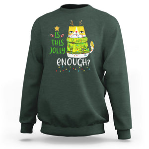 Is This Jolly Enough Funny Cat Merry Christmas Light Sweatshirt TS09 Printyourwear