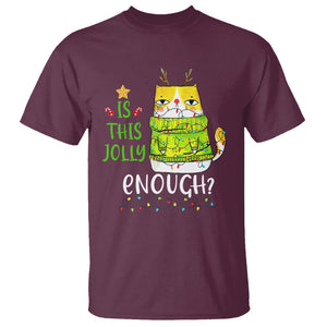 Is This Jolly Enough Funny Cat Merry Christmas Light T Shirt TS09 Printyourwear