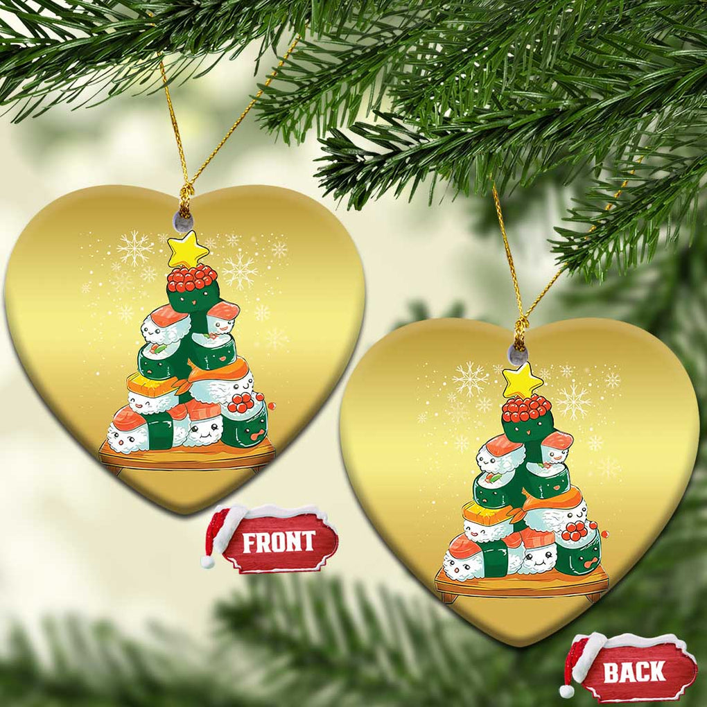 Funny Sushi Christmas Tree Christmas Ornament Cute Japanese Xmas TS09 Heart Gold Print Your Wear