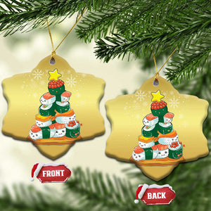 Funny Sushi Christmas Tree Christmas Ornament Cute Japanese Xmas TS09 Snow Flake Gold Print Your Wear