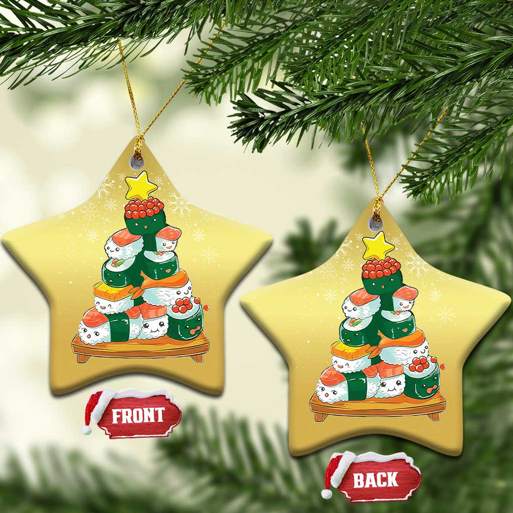 Funny Sushi Christmas Tree Christmas Ornament Cute Japanese Xmas TS09 Star Gold Print Your Wear