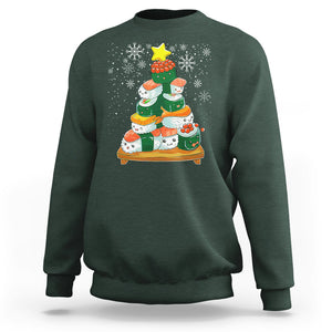 Sushi Christmas Tree Cute Japanese Xmas Sweatshirt TS09 Printyourwear