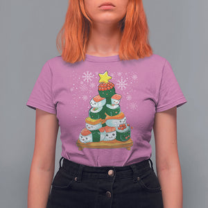 Sushi Christmas Tree Cute Japanese Xmas T Shirt For Women TS09 Purple Printyourwear