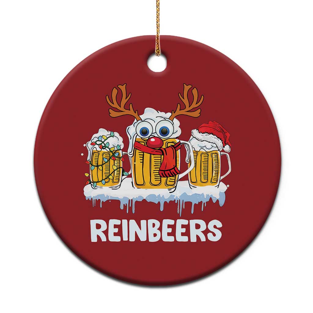 Funny Xmas Beer Christmas Ornament Reinbeers Reindeer Drinking Beer TS09 Print Your Wear