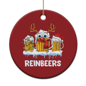 Funny Xmas Beer Christmas Ornament Reinbeers Reindeer Drinking Beer TS09 Print Your Wear