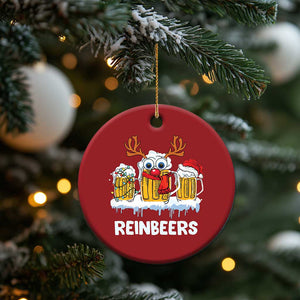 Funny Xmas Beer Christmas Ornament Reinbeers Reindeer Drinking Beer TS09 Print Your Wear