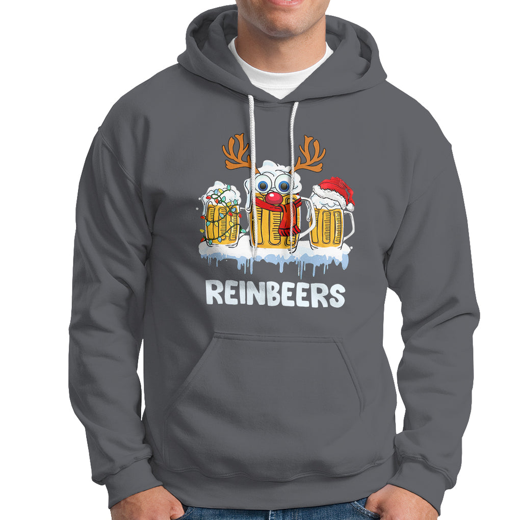 Reinbeers Christmas Reindeer Drinking Beer Hoodie TS09 Printyourwear