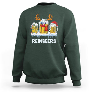 Reinbeers Christmas Reindeer Drinking Beer Sweatshirt TS09 Printyourwear