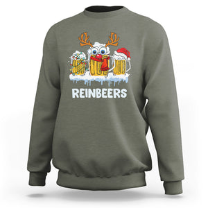 Reinbeers Christmas Reindeer Drinking Beer Sweatshirt TS09 Printyourwear