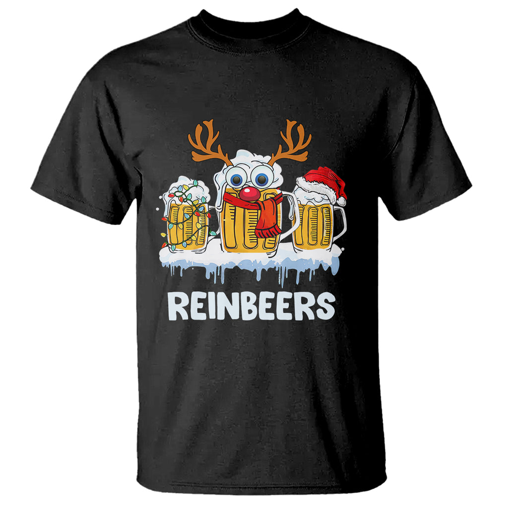 Reinbeers Christmas Reindeer Drinking Beer T Shirt TS09 Military Green Printyourwear