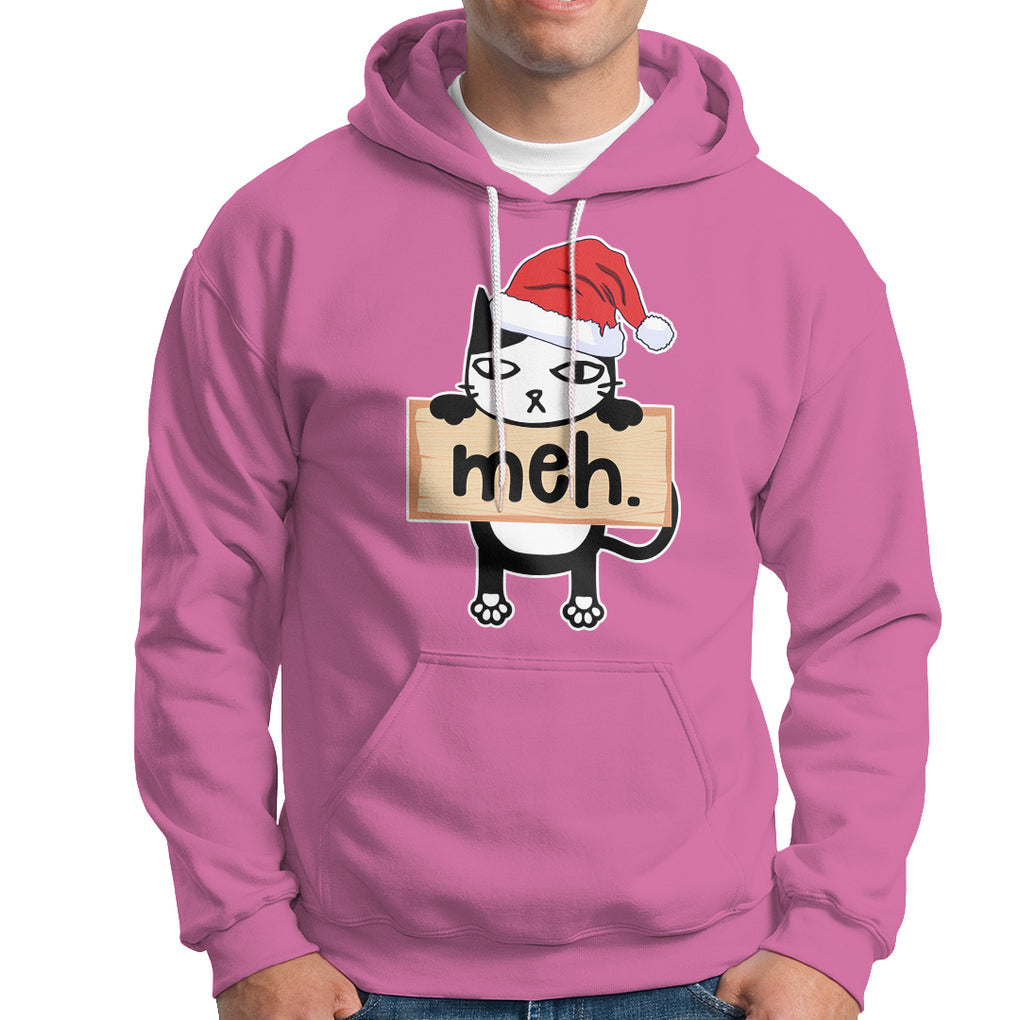 Meh Black Cat Sarcastic Funny Christmas Hoodie TS09 Irish Green Printyourwear