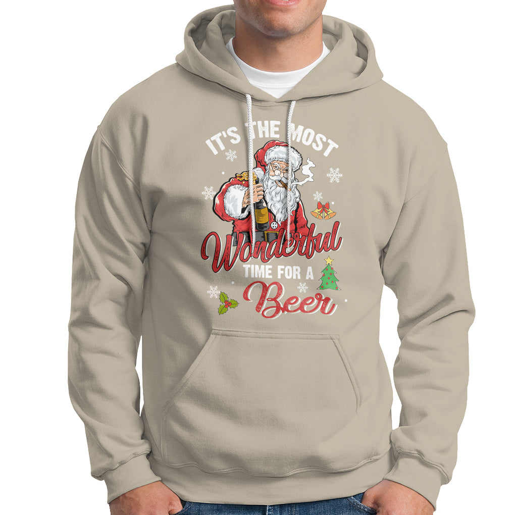 It's The Most Wonderful Time For A Beer Ugly Santa Drinking Hoodie TS09 Printyourwear