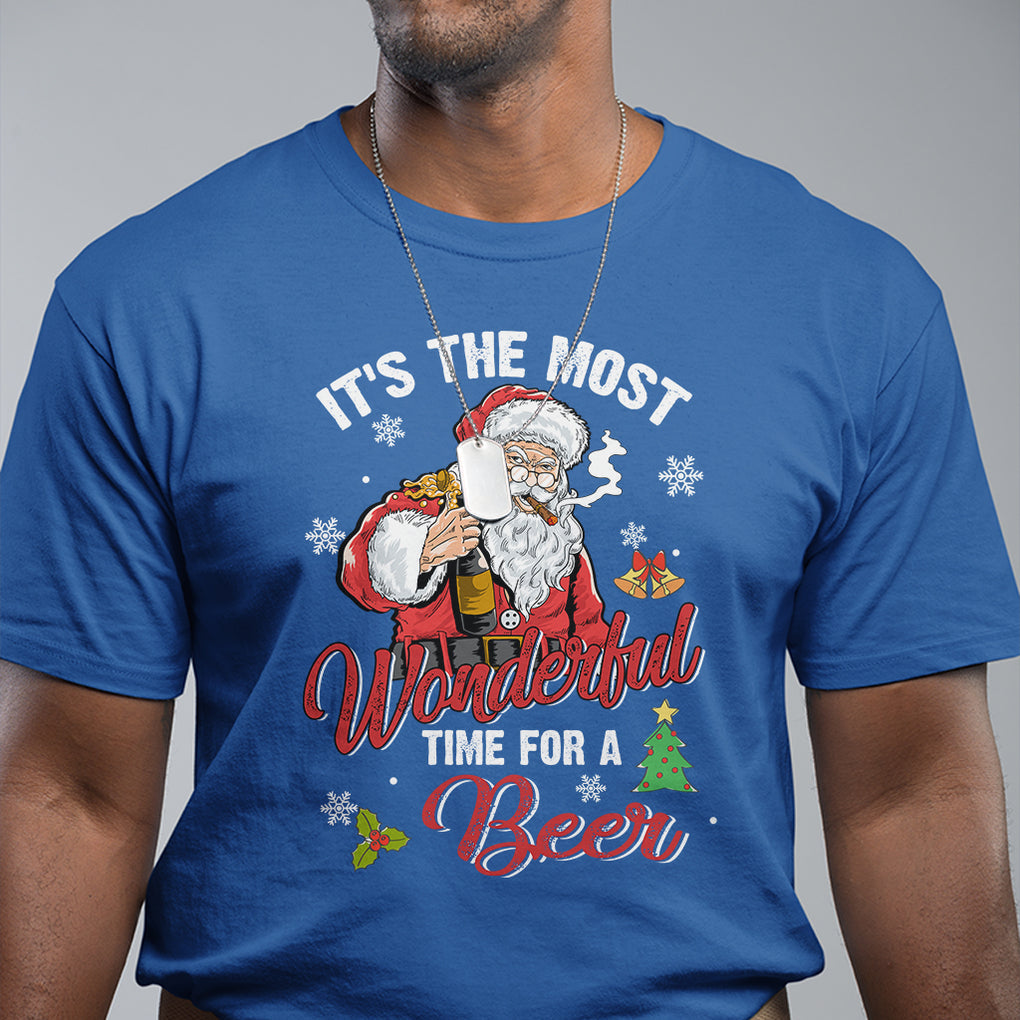 It's The Most Wonderful Time For A Beer Ugly Santa Drinking T Shirt TS09 Printyourwear