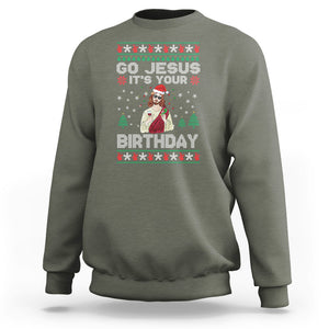 Go Jesus It's Your Birthday Funny Christmas Sweatshirt TS09 Printyourwear