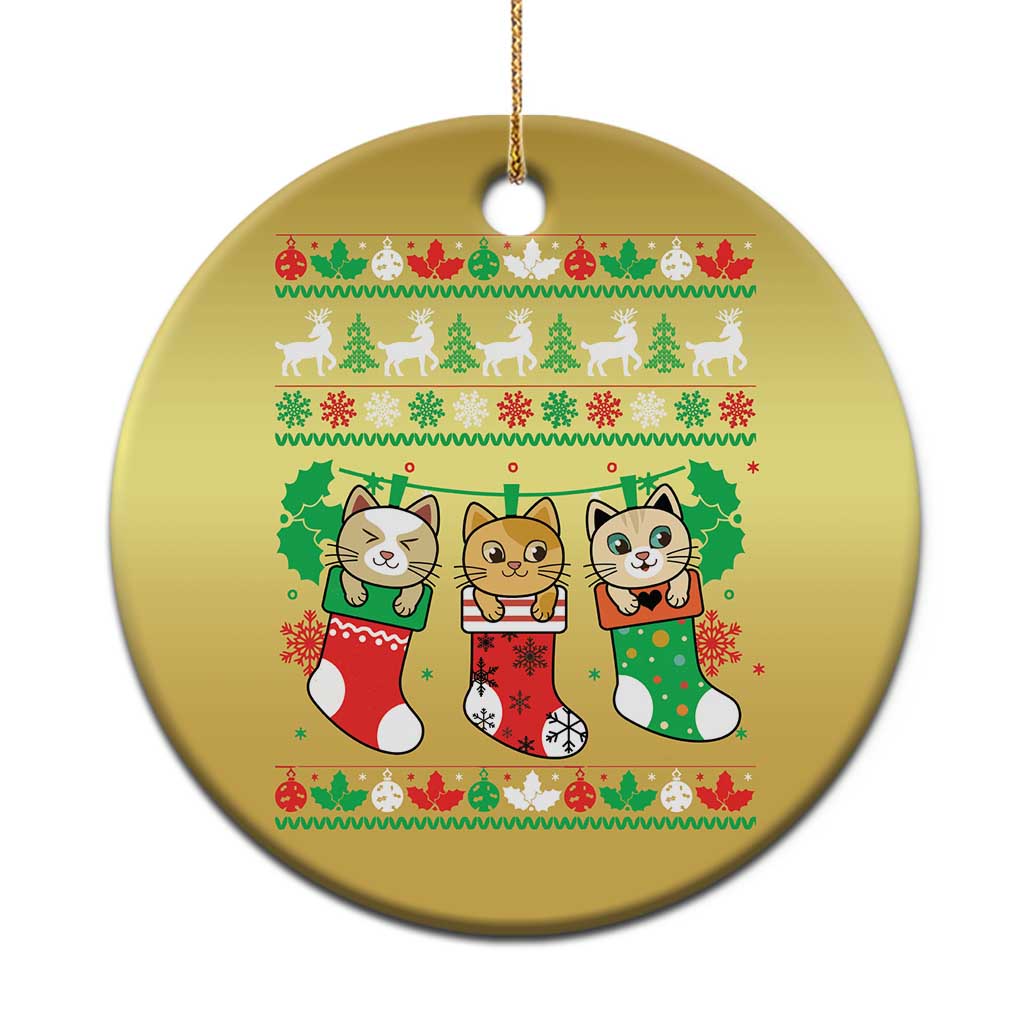 Christmas Cute Cat In Sock Merry Catmas Christmas Ornament TS09 Print Your Wear