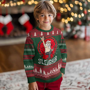 Heavy Mental Ugly Christmas Sweater Sleigher Santa Playing Guitar TS09 Christmas Print Your Wear