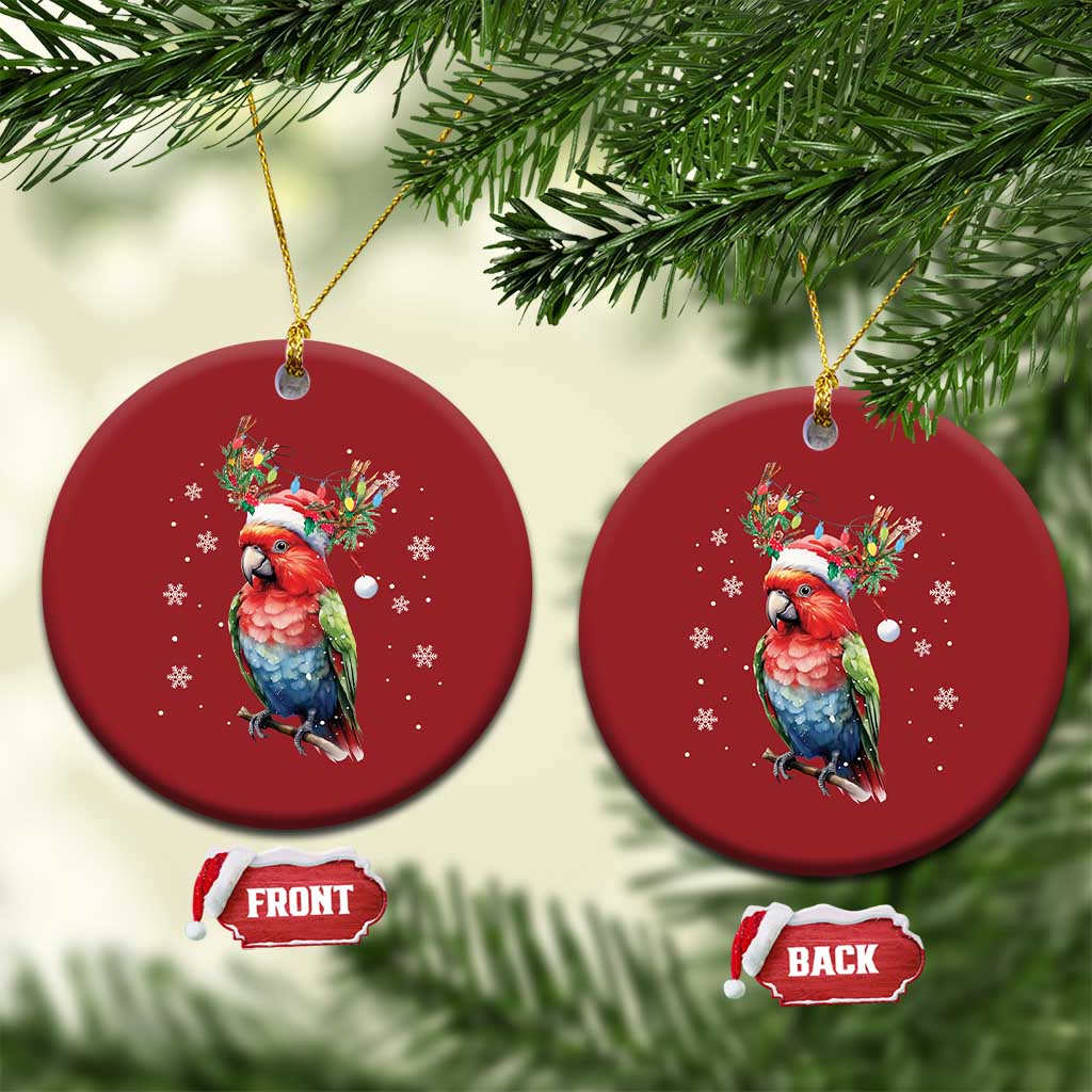 Christmas Cute Parot Reindeer Santa Hat Christmas Ornament TS09 Circle Red Print Your Wear