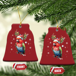 Christmas Cute Parot Reindeer Santa Hat Christmas Ornament TS09 Bell Flake Red Print Your Wear