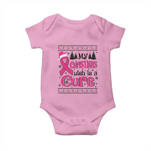 My Christmas Wish Is A Cure Breast Cancer Baby Onesie TS09 Light Pink Print Your Wear