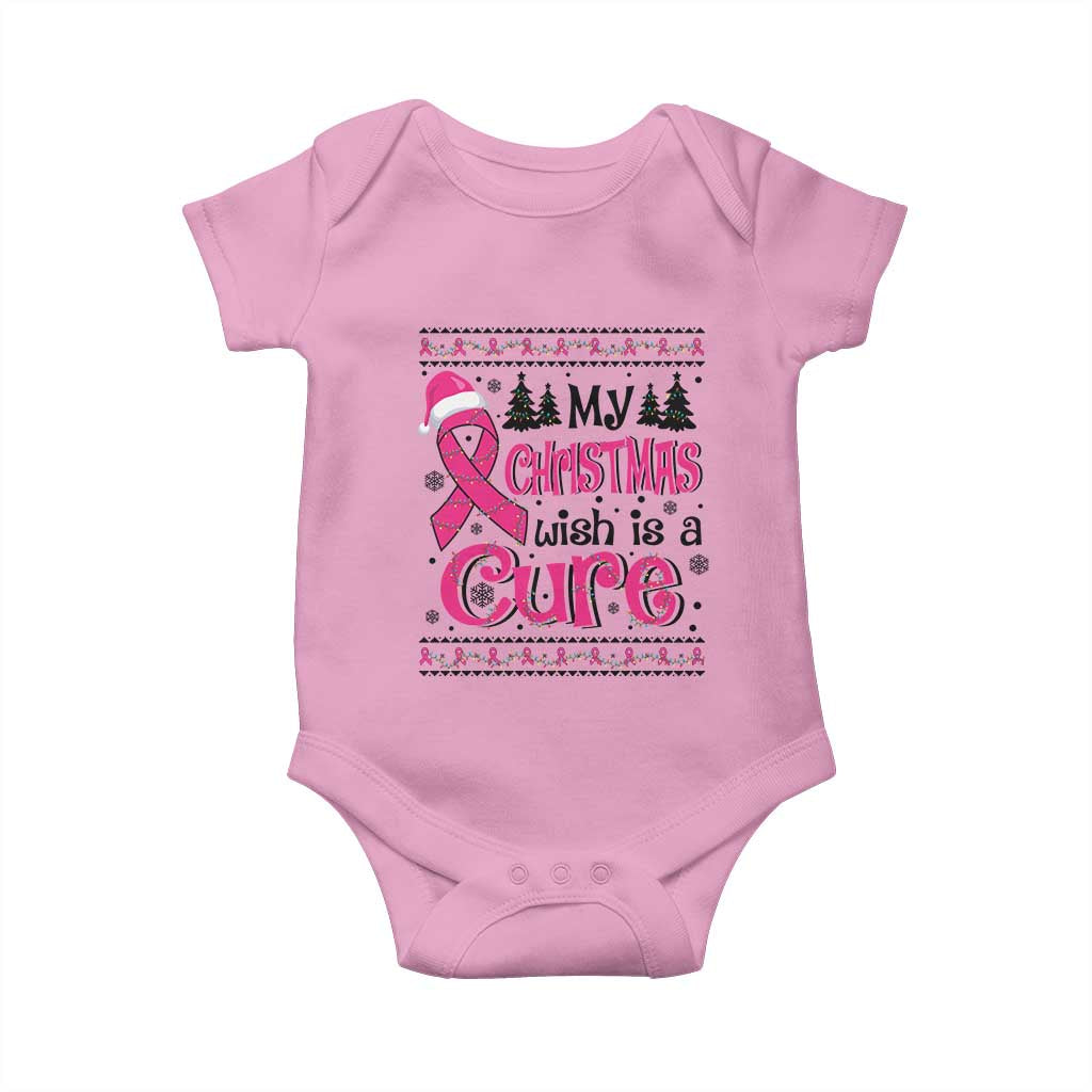 My Christmas Wish Is A Cure Breast Cancer Baby Onesie TS09 Light Pink Print Your Wear