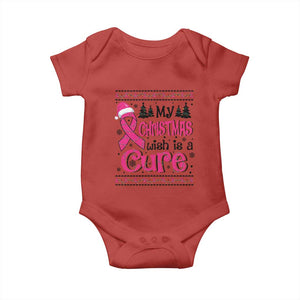 My Christmas Wish Is A Cure Breast Cancer Baby Onesie TS09 Red Print Your Wear