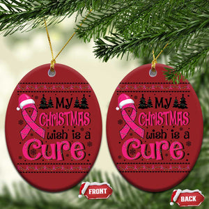 My Christmas Wish Is A Cure Breast Cancer Christmas Ornament TS09 Oval Red Print Your Wear