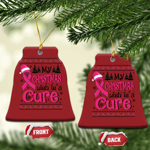 My Christmas Wish Is A Cure Breast Cancer Christmas Ornament TS09 Bell Flake Red Print Your Wear