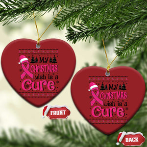 My Christmas Wish Is A Cure Breast Cancer Christmas Ornament TS09 Heart Red Print Your Wear