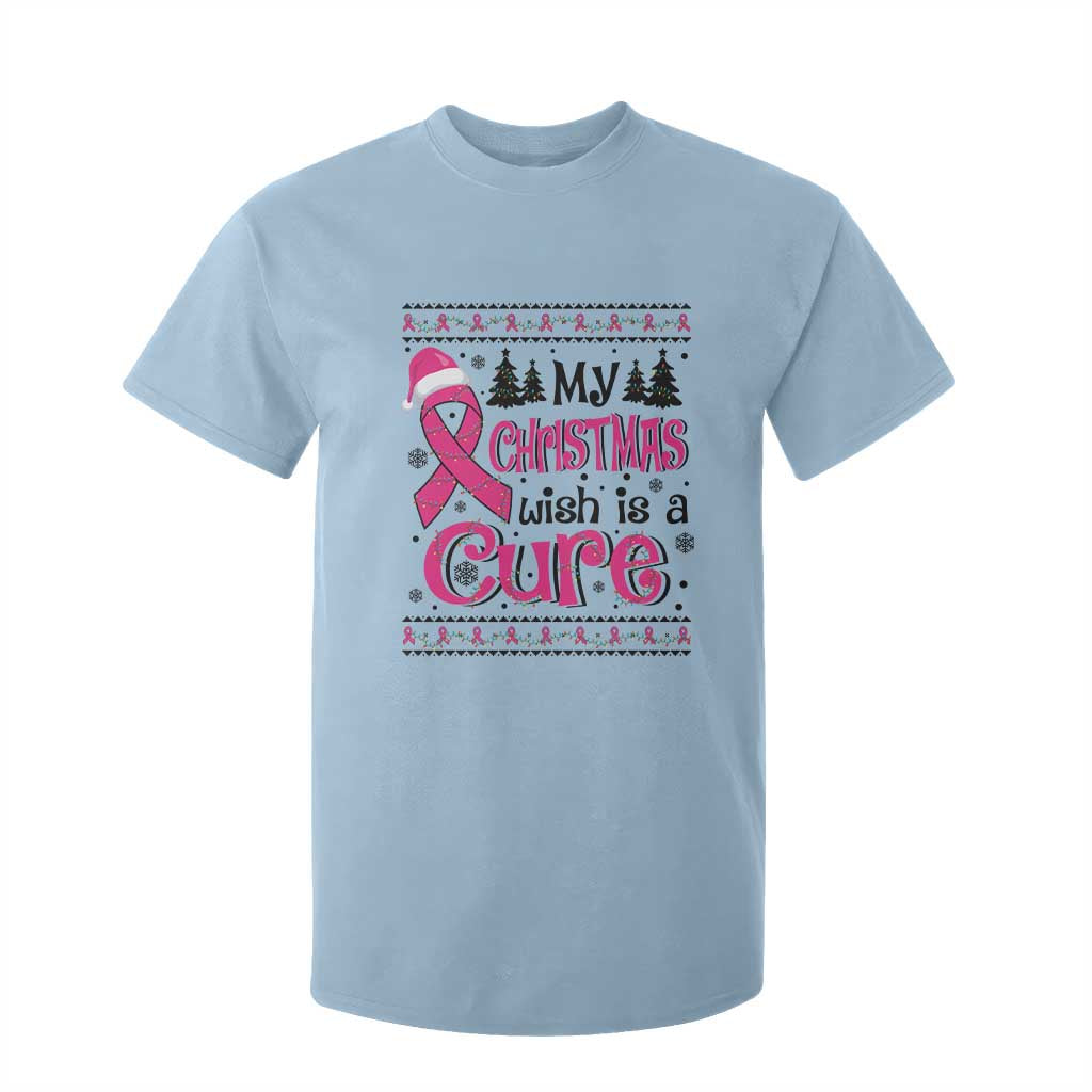 My Christmas Wish Is A Cure Breast Cancer T Shirt For Kid TS09 Light Blue Print Your Wear