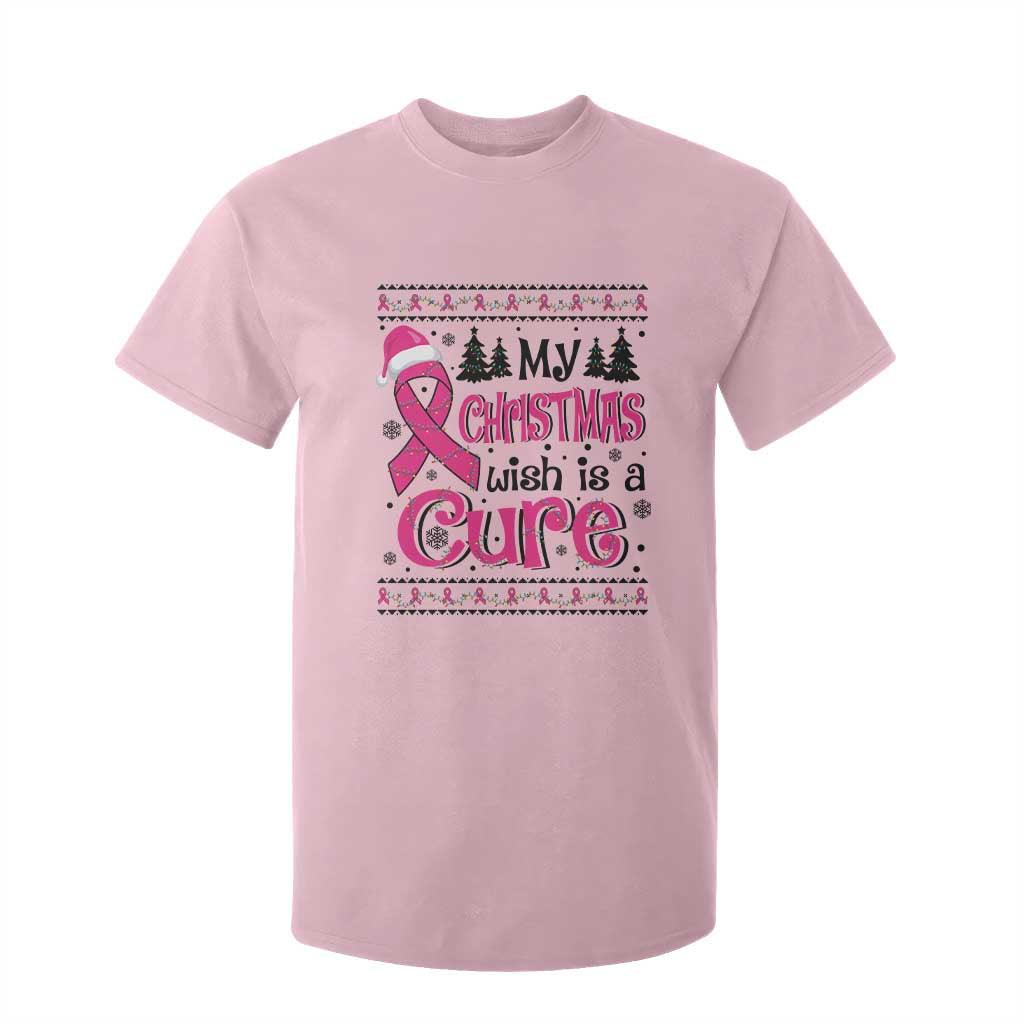 My Christmas Wish Is A Cure Breast Cancer T Shirt For Kid TS09 Light Pink Print Your Wear