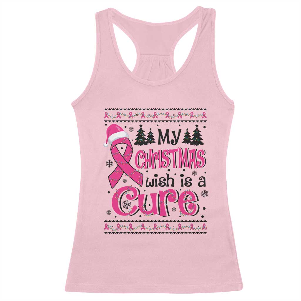 My Christmas Wish Is A Cure Breast Cancer Racerback Tank Top TS09 Light Pink Print Your Wear