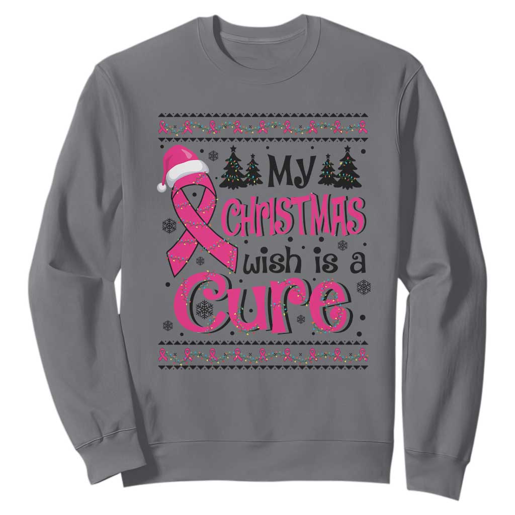 My Christmas Wish Is A Cure Breast Cancer Sweatshirt TS09 Charcoal Print Your Wear