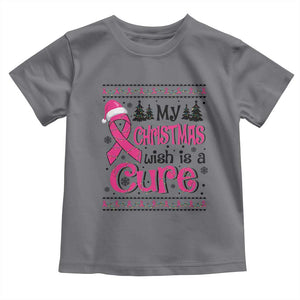 My Christmas Wish Is A Cure Breast Cancer Toddler T Shirt TS09 Charcoal Print Your Wear