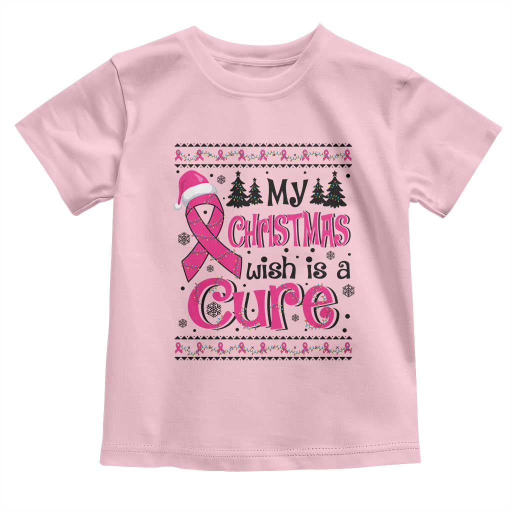 My Christmas Wish Is A Cure Breast Cancer Toddler T Shirt TS09 Light Pink Print Your Wear