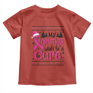 My Christmas Wish Is A Cure Breast Cancer Toddler T Shirt TS09 Red Print Your Wear