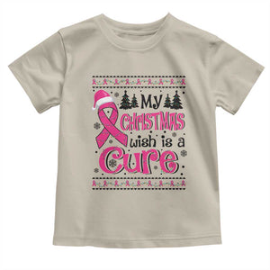 My Christmas Wish Is A Cure Breast Cancer Toddler T Shirt TS09 Sand Print Your Wear