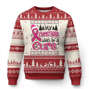 My Christmas Wish Is A Cure Breast Cancer Ugly Christmas Sweater TS09 Red Print Your Wear