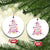 Christmas Breast Cancer Christmas Ornament Pink Ribbon Xmas Tree TS09 Circle White Print Your Wear