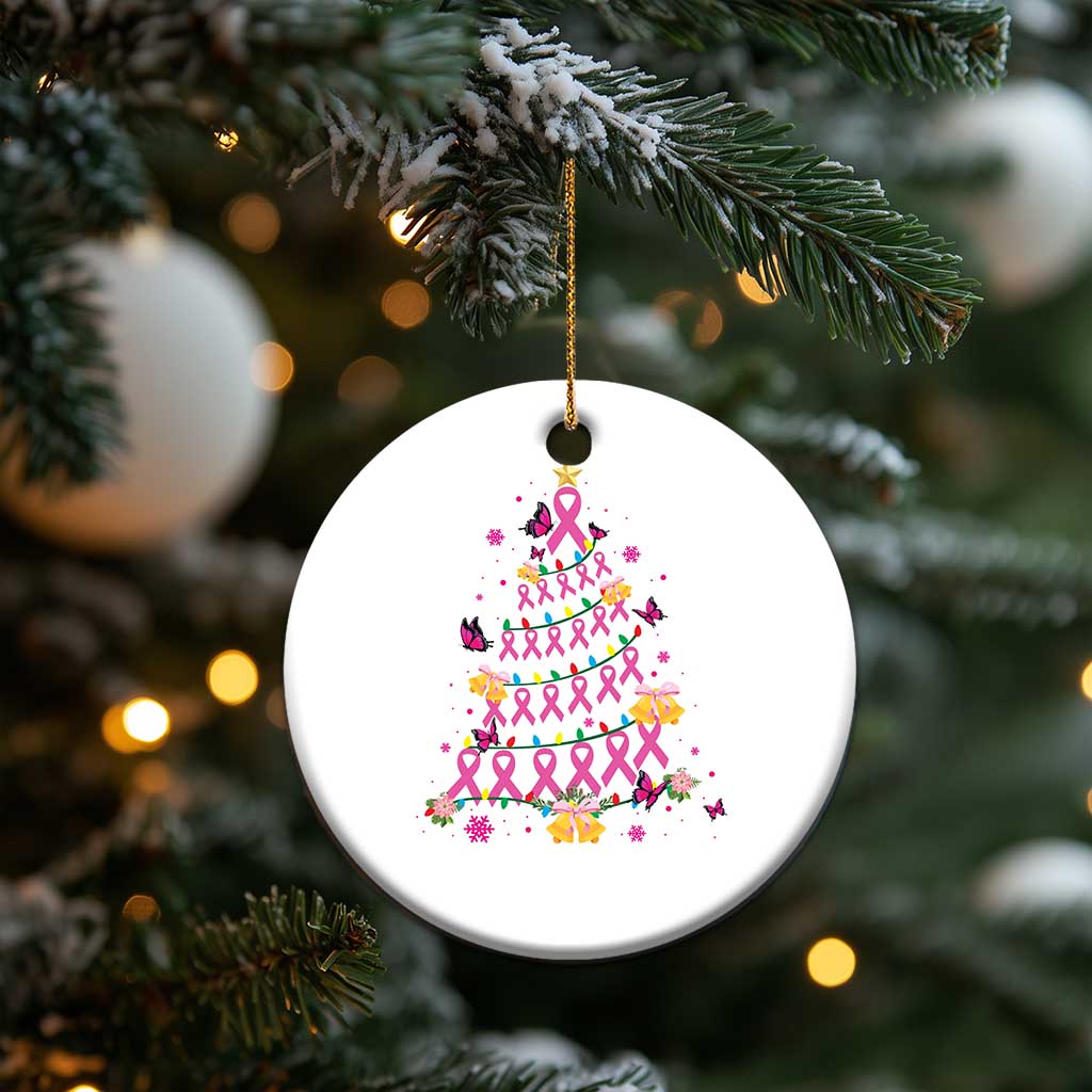 Christmas Breast Cancer Christmas Ornament Pink Ribbon Xmas Tree TS09 Print Your Wear