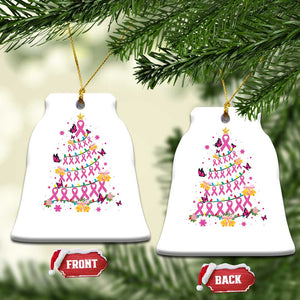 Christmas Breast Cancer Christmas Ornament Pink Ribbon Xmas Tree TS09 Bell Flake White Print Your Wear