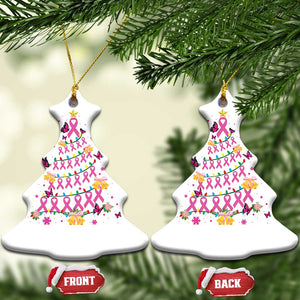 Christmas Breast Cancer Christmas Ornament Pink Ribbon Xmas Tree TS09 Christmas Tree White Print Your Wear