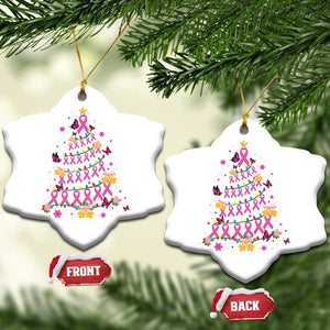 Christmas Breast Cancer Christmas Ornament Pink Ribbon Xmas Tree TS09 Snow Flake White Print Your Wear