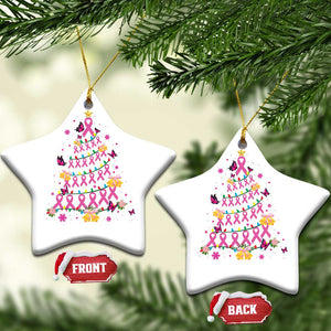 Christmas Breast Cancer Christmas Ornament Pink Ribbon Xmas Tree TS09 Star White Print Your Wear