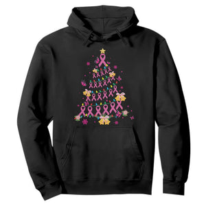 Christmas Breast Cancer Hoodie Pink Ribbon Xmas Tree TS09 Black Print Your Wear