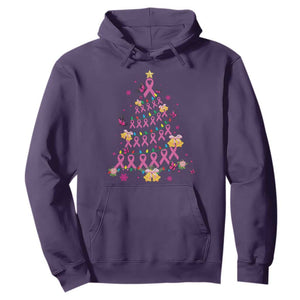 Christmas Breast Cancer Hoodie Pink Ribbon Xmas Tree TS09 Purple Print Your Wear