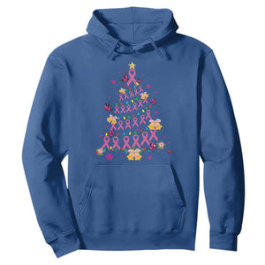 Christmas Breast Cancer Hoodie Pink Ribbon Xmas Tree TS09 Royal Blue Print Your Wear