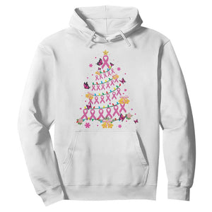 Christmas Breast Cancer Hoodie Pink Ribbon Xmas Tree TS09 White Print Your Wear