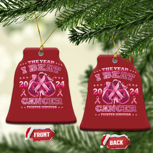 The Year I Beat Cancer Boxing Gloves Fighter Survivor Christmas Ornament TS09 Bell Flake Red Print Your Wear