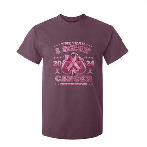 The Year I Beat Cancer Boxing Gloves Fighter Survivor T Shirt For Kid TS09 Maroon Print Your Wear